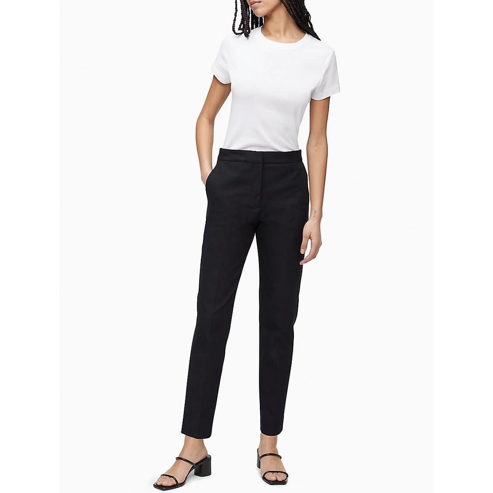 NWT Calvin Klein Cropped Pants - Black  Size 8 - Picture 2 of 2